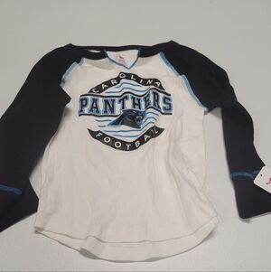NFL Panthers Kids Long Sleeve Shirt - Black and White